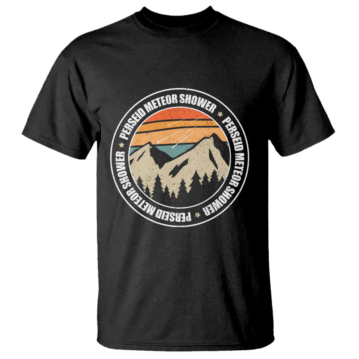 Perseid Meteor Shower T Shirt Shooting Stars Astronomy Vintage Retro Mountain TS11 Black Print Your Wear