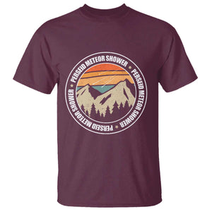 Perseid Meteor Shower T Shirt Shooting Stars Astronomy Vintage Retro Mountain TS11 Maroon Print Your Wear
