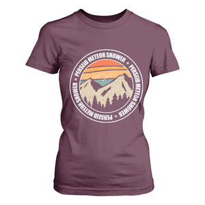 Perseid Meteor Shower T Shirt For Women Shooting Stars Astronomy Vintage Retro Mountain TS11 Maroon Print Your Wear