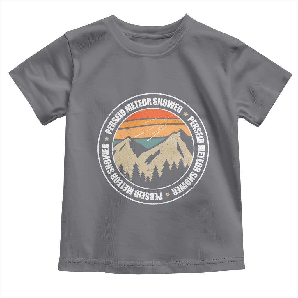 Perseid Meteor Shower Toddler T Shirt Shooting Stars Astronomy Vintage Retro Mountain TS11 Charcoal Print Your Wear
