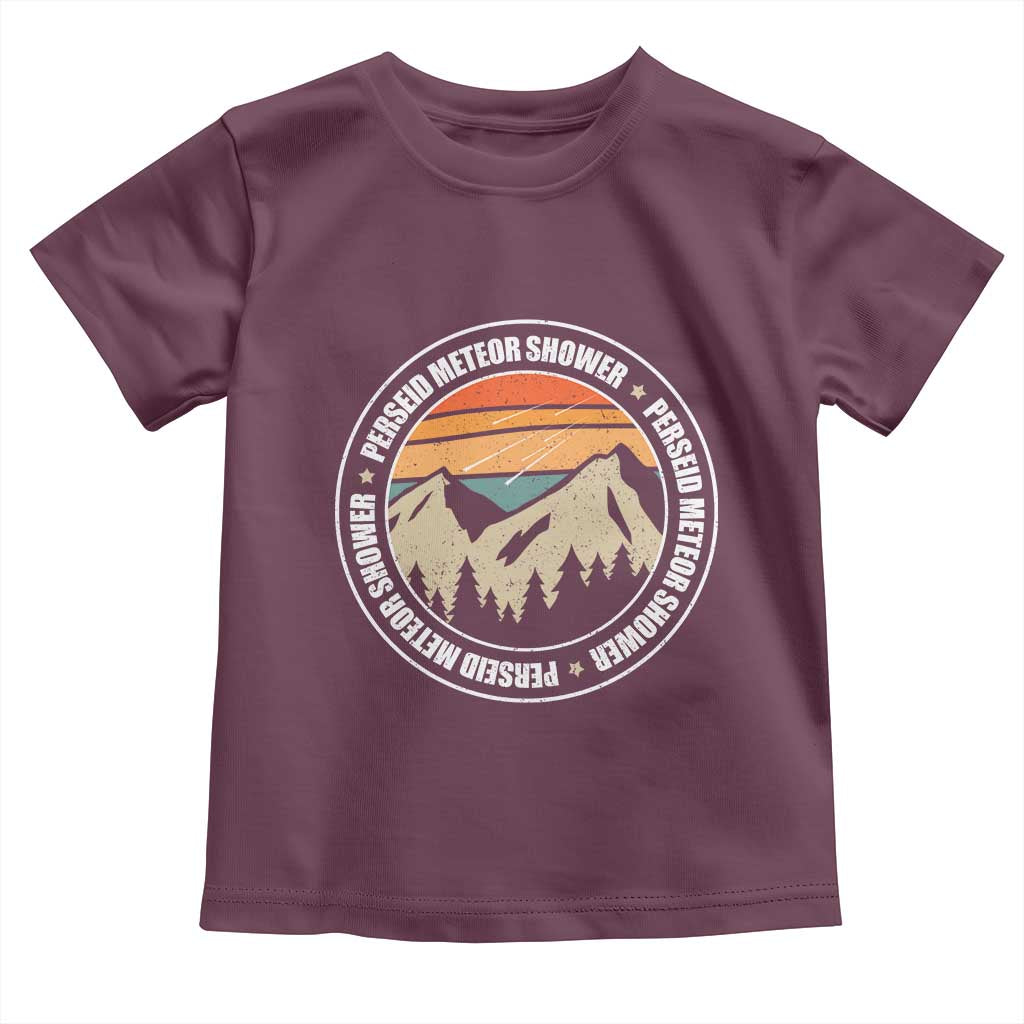 Perseid Meteor Shower Toddler T Shirt Shooting Stars Astronomy Vintage Retro Mountain TS11 Maroon Print Your Wear