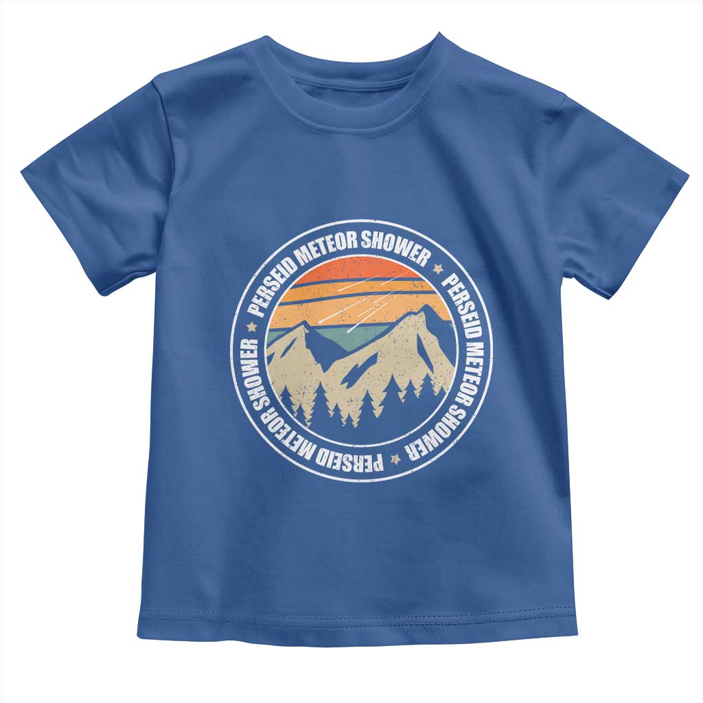 Perseid Meteor Shower Toddler T Shirt Shooting Stars Astronomy Vintage Retro Mountain TS11 Royal Blue Print Your Wear