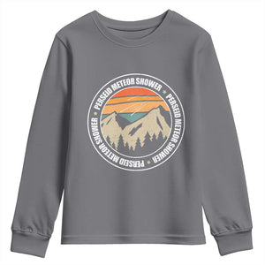 Perseid Meteor Shower Youth Sweatshirt Shooting Stars Astronomy Vintage Retro Mountain TS11 Charcoal Print Your Wear