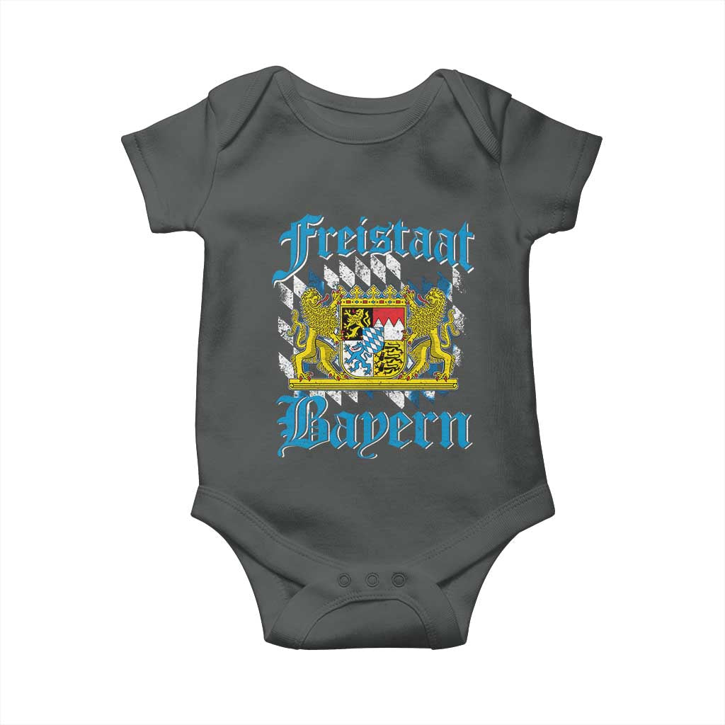 Freistaat Bayern Baby Onesie Bavaria German Munich Oktoberfest TS11 Dark Heather Print Your Wear