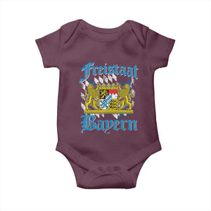 Freistaat Bayern Baby Onesie Bavaria German Munich Oktoberfest TS11 Maroon Print Your Wear
