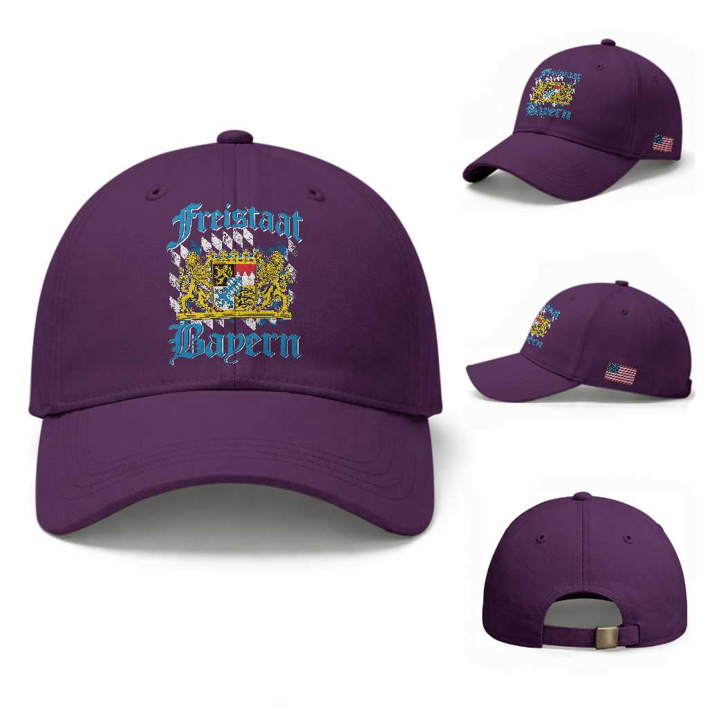 Freistaat Bayern Baseball Cap Bavaria German Munich Oktoberfest TS11 Baseball Cap Universal Fit Purple Print Your Wear
