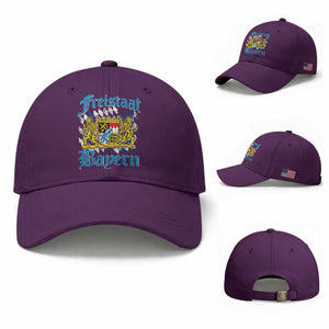 Freistaat Bayern Baseball Cap Bavaria German Munich Oktoberfest TS11 Baseball Cap Universal Fit Purple Print Your Wear