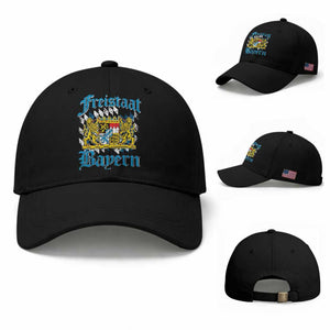 Freistaat Bayern Baseball Cap Bavaria German Munich Oktoberfest TS11 Baseball Cap Universal Fit Black Print Your Wear