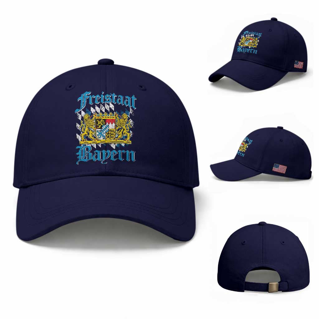 Freistaat Bayern Baseball Cap Bavaria German Munich Oktoberfest TS11 Baseball Cap Universal Fit Dark Blue Print Your Wear