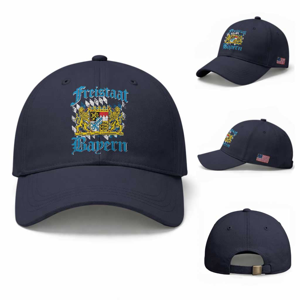 Freistaat Bayern Baseball Cap Bavaria German Munich Oktoberfest TS11 Baseball Cap Universal Fit Navy Print Your Wear