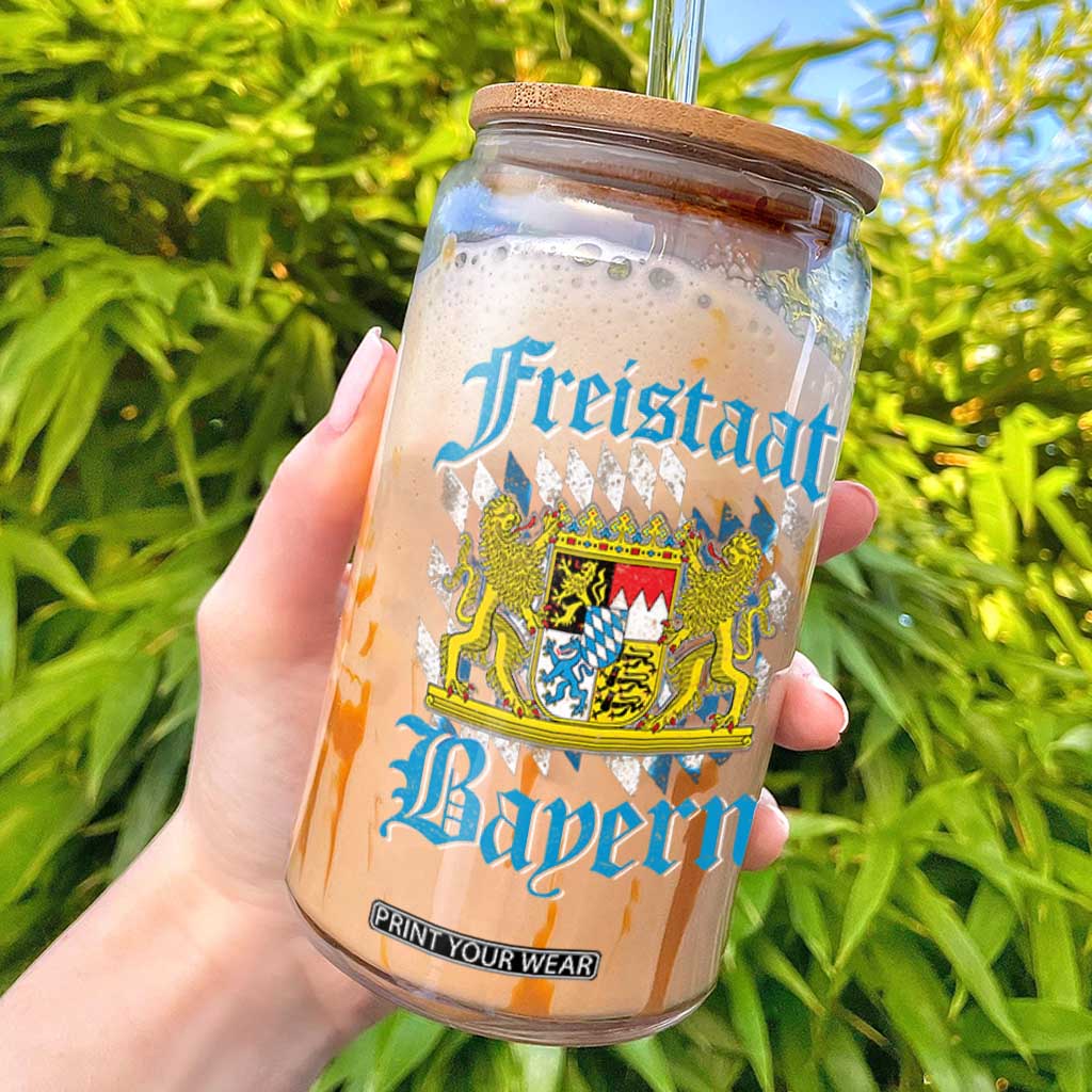 Freustaat Bayern Glass Can Bavaria German Munich Oktoberfest TS11 Black Print Your Wear