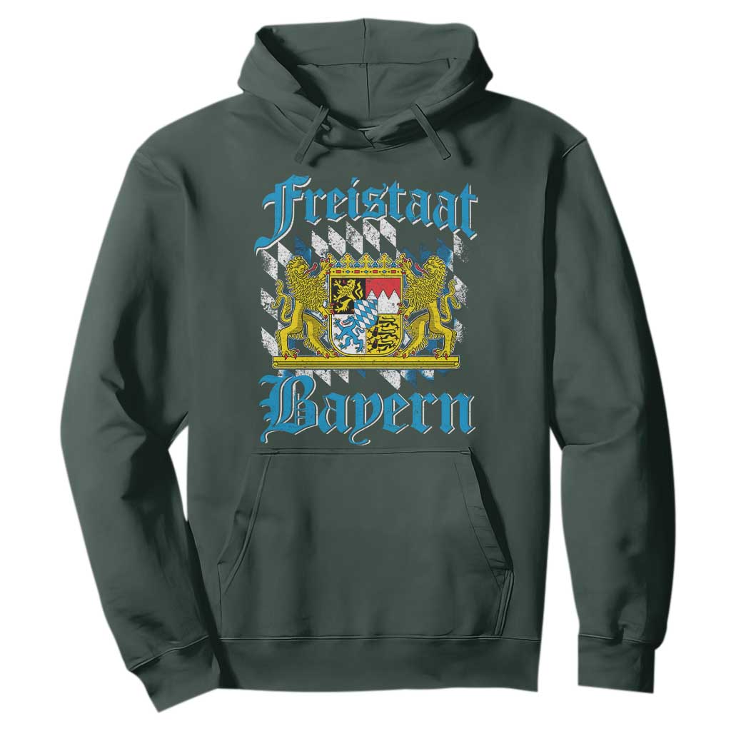 Freistaat Bayern Hoodie Bavaria German Munich Oktoberfest TS11 Dark Forest Green Print Your Wear