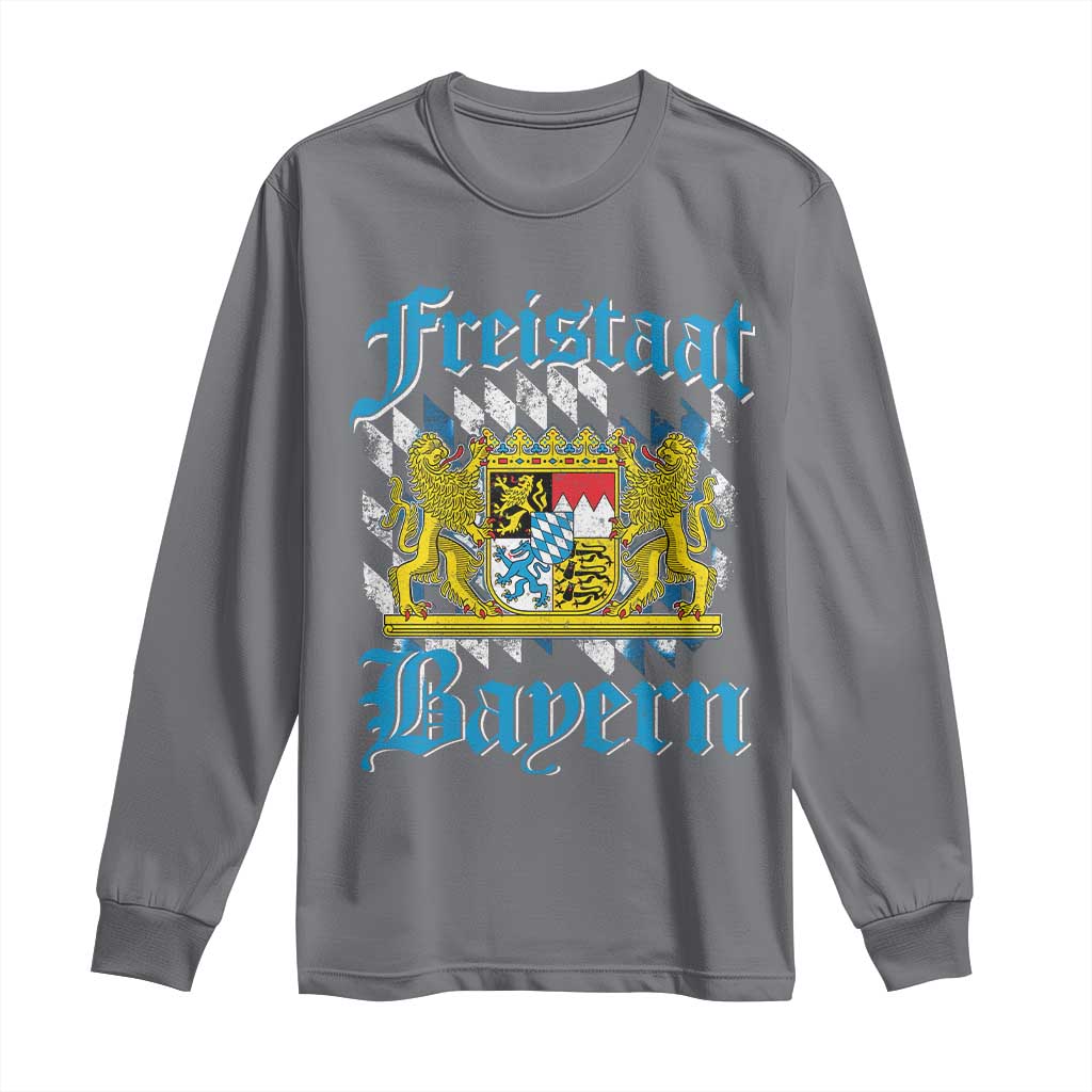 Freistaat Bayern Long Sleeve Shirt Bavaria German Munich Oktoberfest TS11 Charcoal Print Your Wear