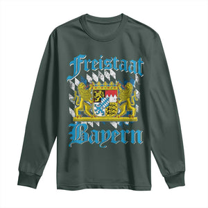 Freustaat Bayern Long Sleeve Shirt Bavaria German Munich Oktoberfest TS11 Dark Forest Green Print Your Wear