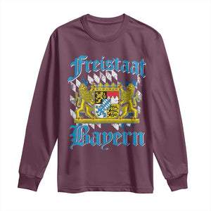 Freistaat Bayern Long Sleeve Shirt Bavaria German Munich Oktoberfest TS11 Maroon Print Your Wear