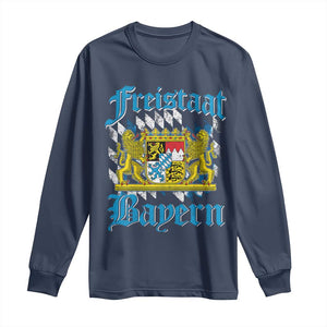 Freustaat Bayern Long Sleeve Shirt Bavaria German Munich Oktoberfest TS11 Navy Print Your Wear