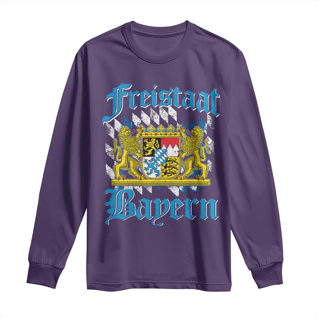 Freistaat Bayern Long Sleeve Shirt Bavaria German Munich Oktoberfest TS11 Purple Print Your Wear