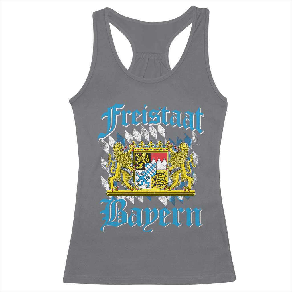 Freustaat Bayern Racerback Tank Top Bavaria German Munich Oktoberfest TS11 Charcoal Print Your Wear