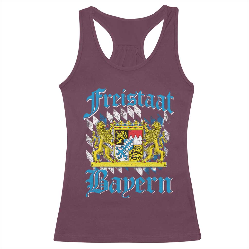 Freustaat Bayern Racerback Tank Top Bavaria German Munich Oktoberfest TS11 Maroon Print Your Wear