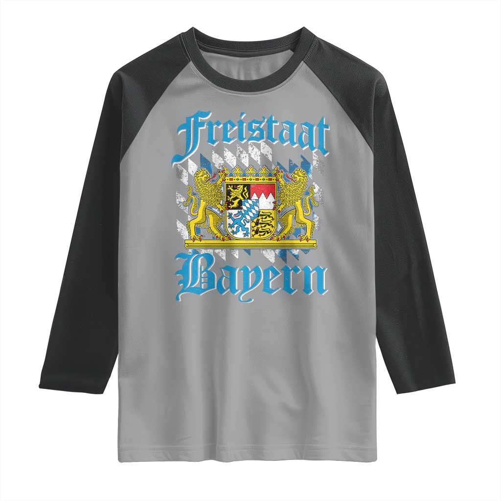 Freistaat Bayern Raglan Shirt Bavaria German Munich Oktoberfest TS11 Sport Gray Black Print Your Wear