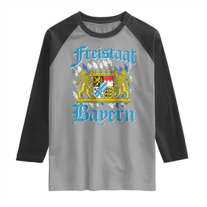 Freustaat Bayern Raglan Shirt Bavaria German Munich Oktoberfest TS11 Sport Gray Black Print Your Wear