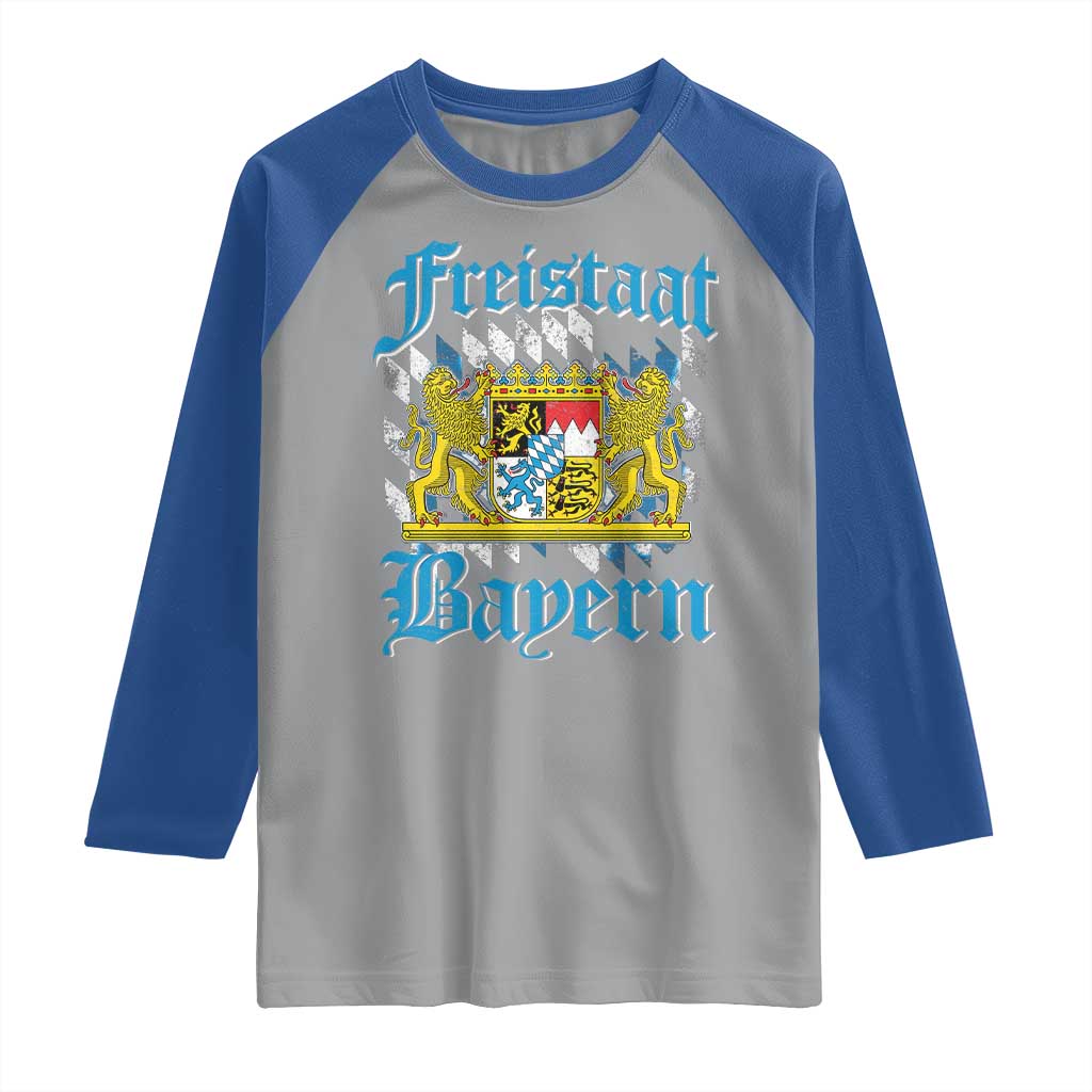 Freistaat Bayern Raglan Shirt Bavaria German Munich Oktoberfest TS11 Sport Gray Royal Print Your Wear