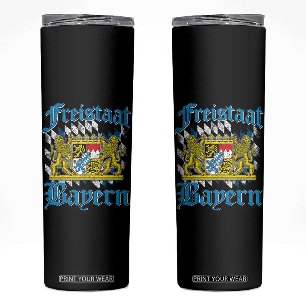Freustaat Bayern Skinny Tumbler Bavaria German Munich Oktoberfest TS11 Black Print Your Wear