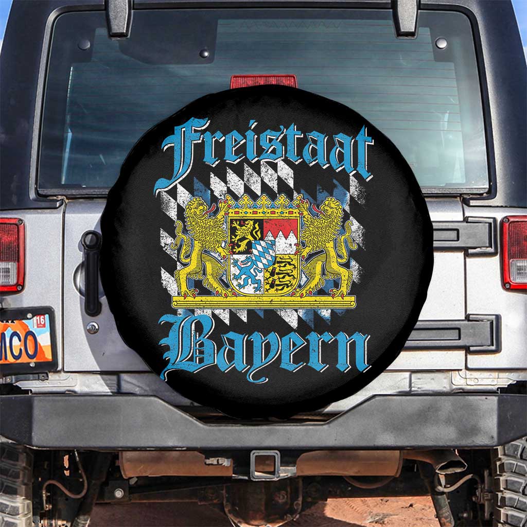Freustaat Bayern Spare Tire Cover Bavaria German Munich Oktoberfest TS11 No hole Black Print Your Wear