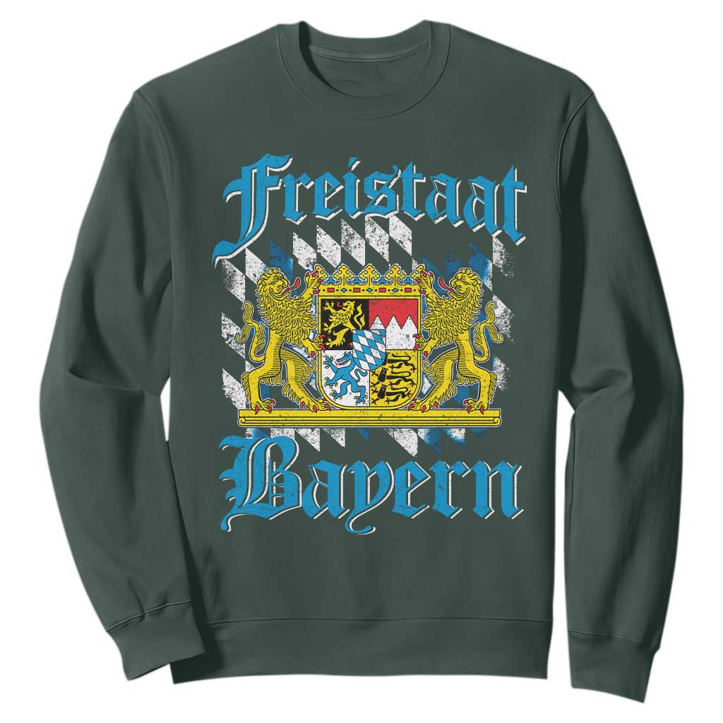 Freustaat Bayern Sweatshirt Bavaria German Munich Oktoberfest TS11 Dark Forest Green Print Your Wear