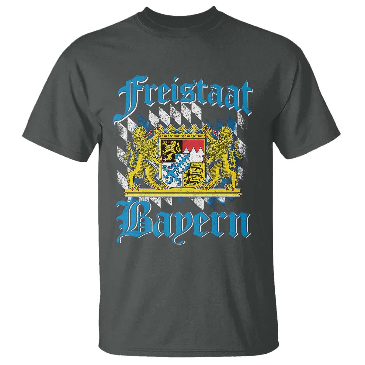 Freustaat Bayern T Shirt Bavaria German Munich Oktoberfest TS11 Dark Heather Print Your Wear