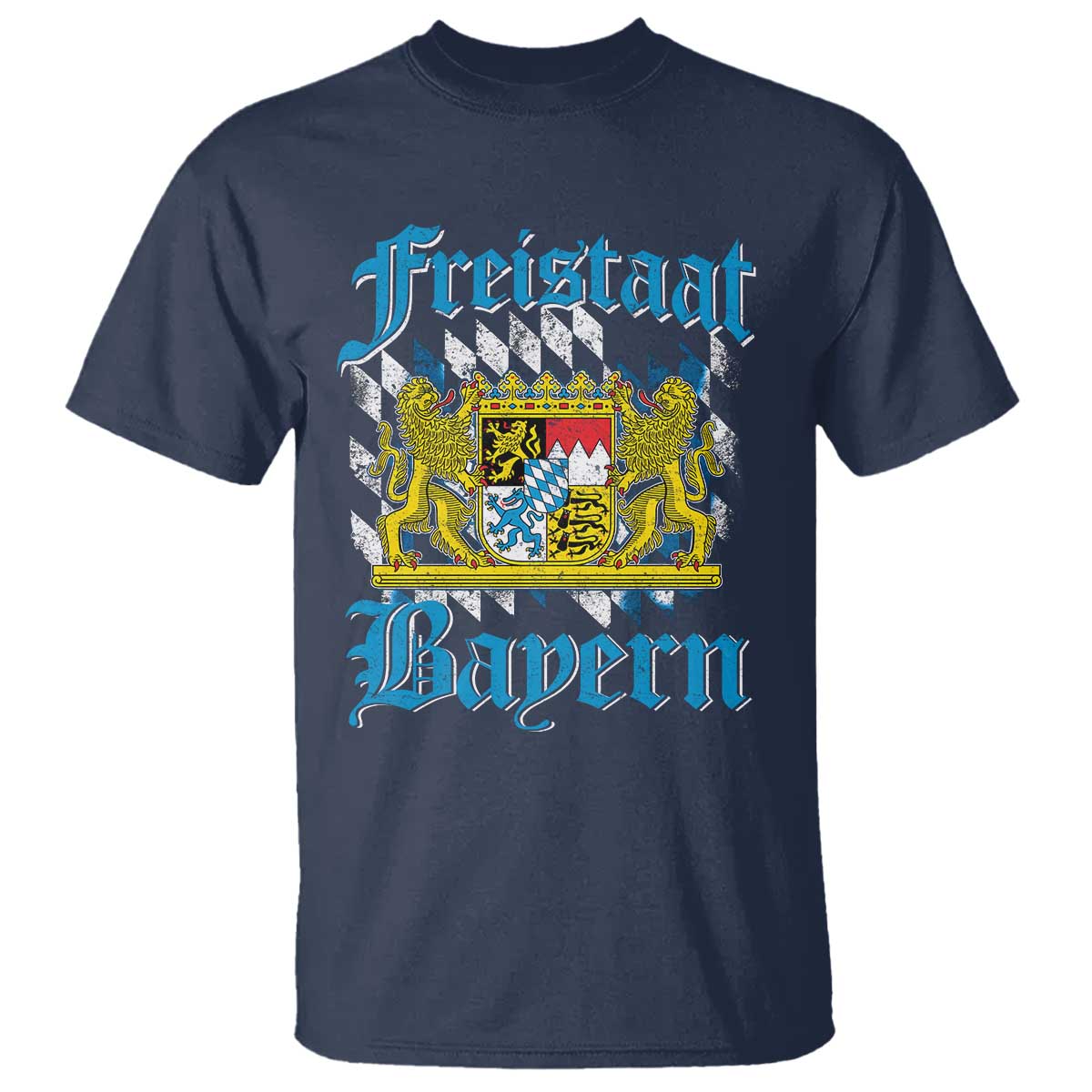 Freustaat Bayern T Shirt Bavaria German Munich Oktoberfest TS11 Navy Print Your Wear