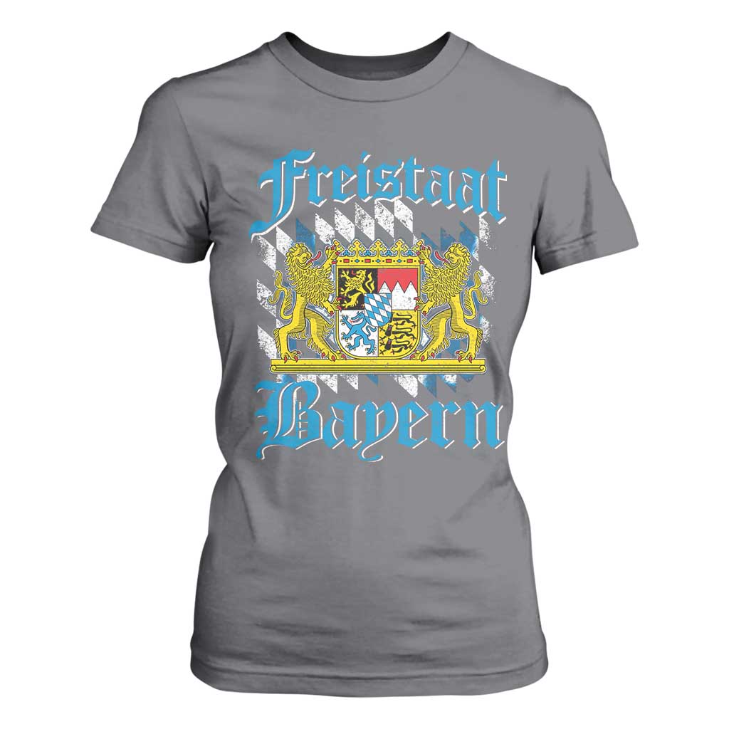 Freustaat Bayern T Shirt For Women Bavaria German Munich Oktoberfest TS11 Charcoal Print Your Wear