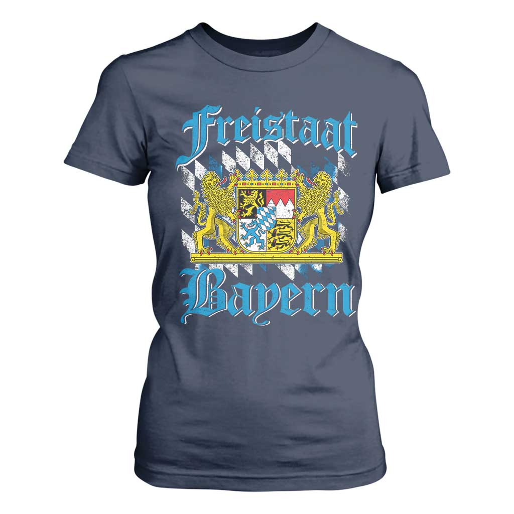 Freistaat Bayern T Shirt For Women Bavaria German Munich Oktoberfest TS11 Navy Print Your Wear