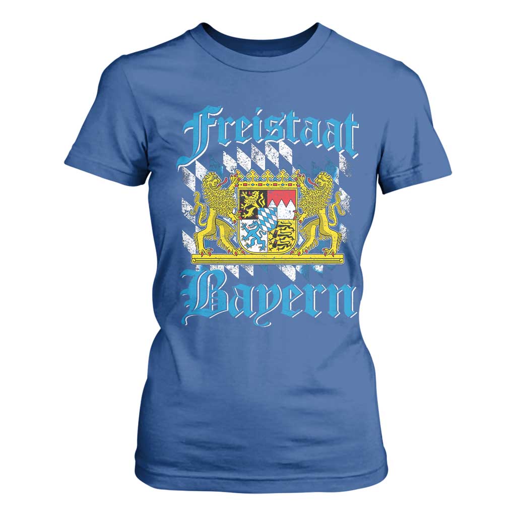 Freustaat Bayern T Shirt For Women Bavaria German Munich Oktoberfest TS11 Royal Blue Print Your Wear