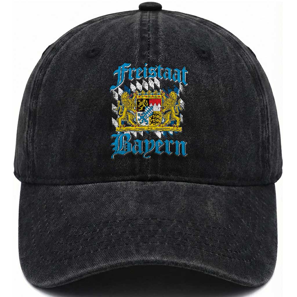 Freistaat Bayern Washed Cotton Baseball Cap - Bavaria German Munich Oktoberfest TS11 Print Your Wear