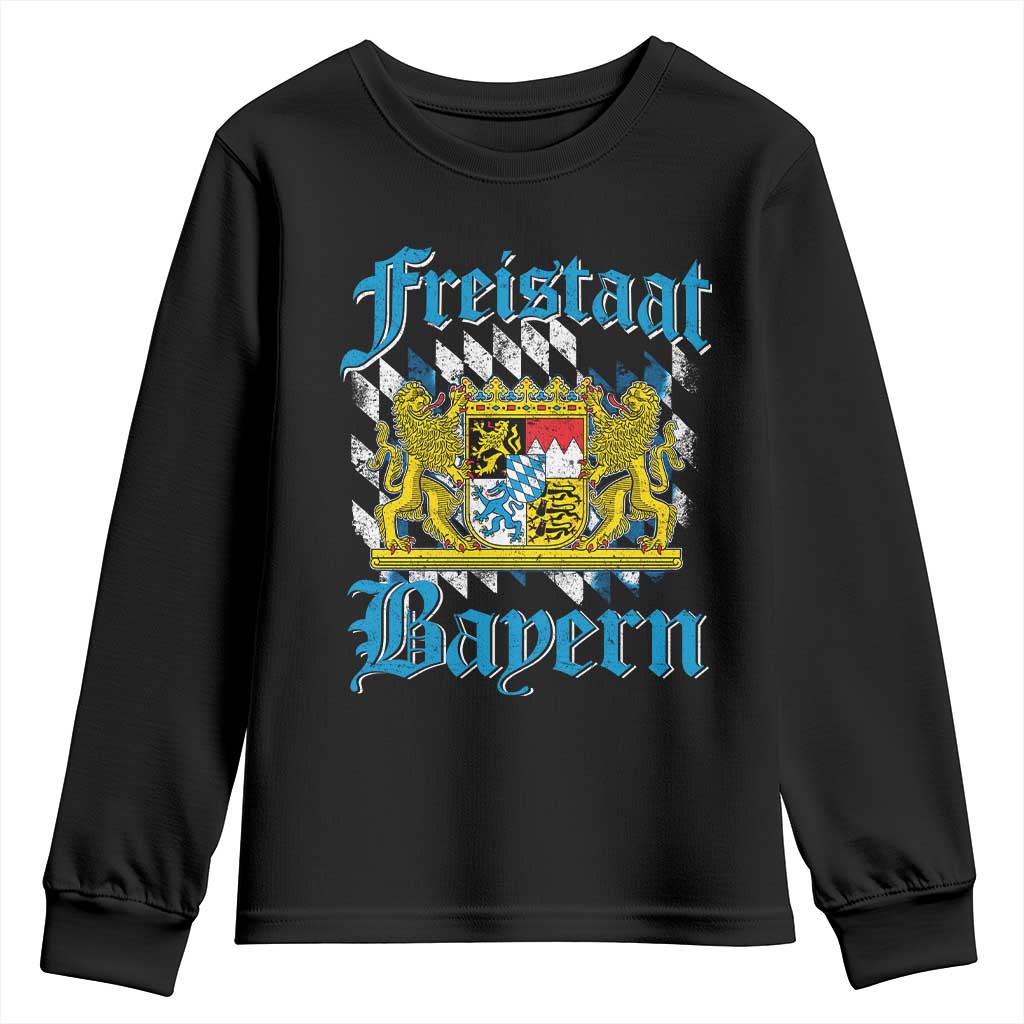 Freustaat Bayern Youth Sweatshirt Bavaria German Munich Oktoberfest TS11 Black Print Your Wear