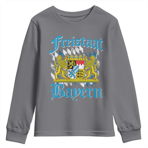 Freustaat Bayern Youth Sweatshirt Bavaria German Munich Oktoberfest TS11 Charcoal Print Your Wear