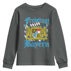 Freustaat Bayern Youth Sweatshirt Bavaria German Munich Oktoberfest TS11 Dark Heather Print Your Wear