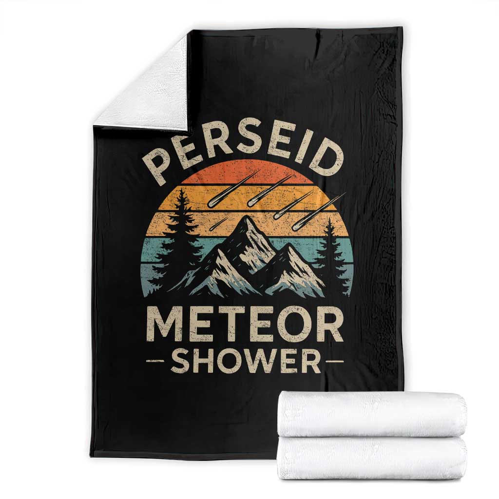 Perseid Meteor Shower Throw Blanket Shooting Stars Astronomy Vintage Mountain TS11 Black Print Your Wear