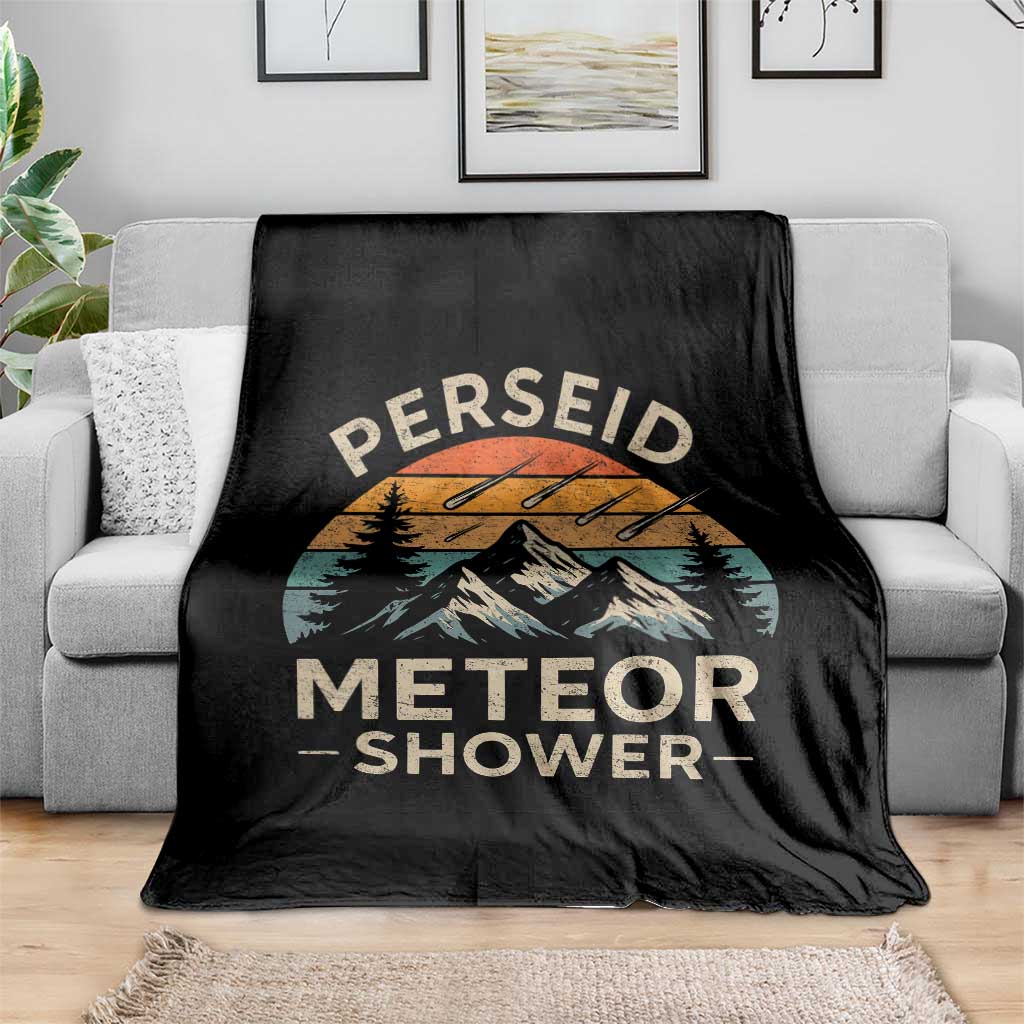 Perseid Meteor Shower Throw Blanket Shooting Stars Astronomy Vintage Mountain TS11 Print Your Wear