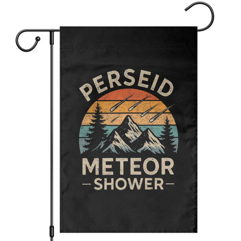 Perseid Meteor Shower Garden Flag Shooting Stars Astronomy Vintage Mountain TS11 Black Print Your Wear