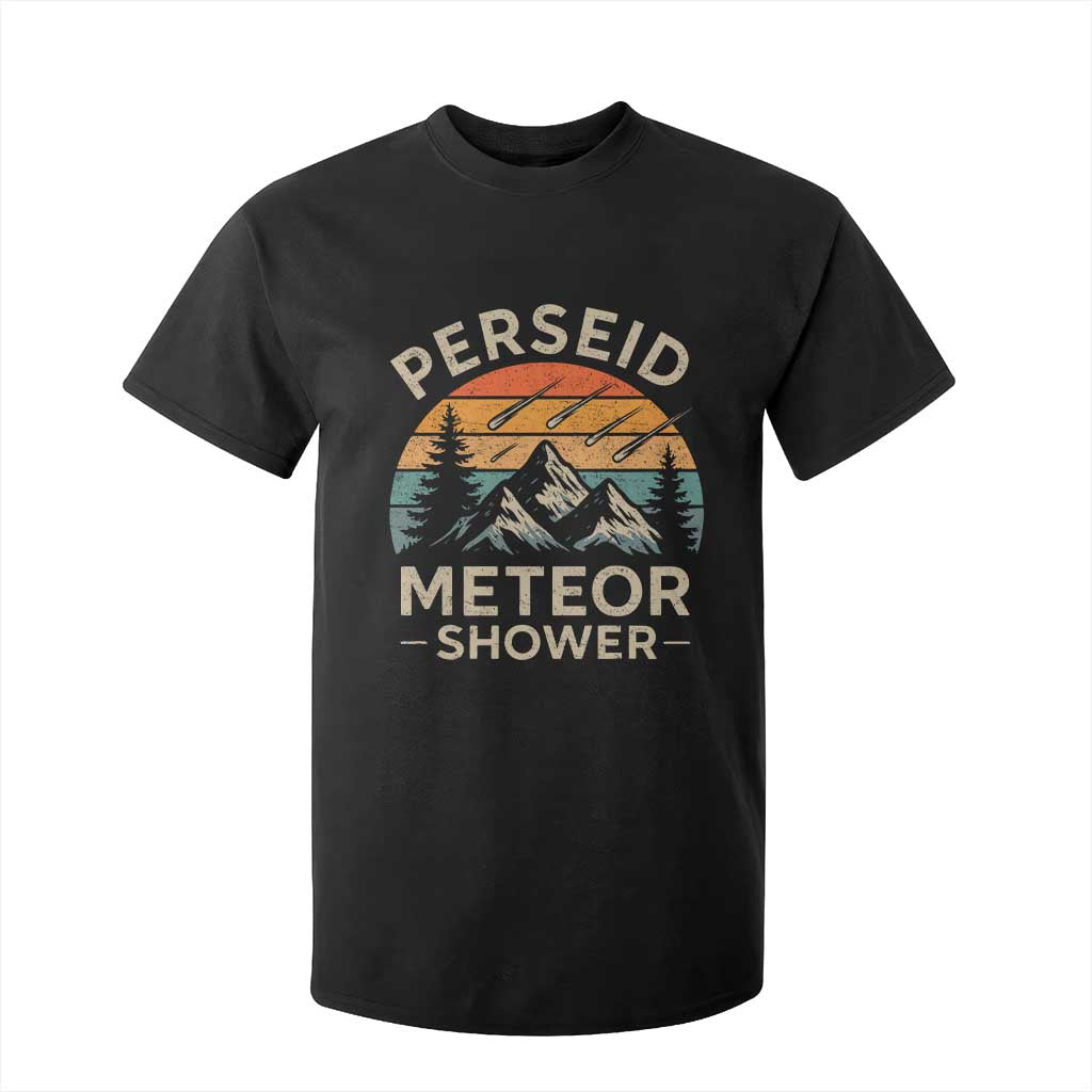 Perseid Meteor Shower T Shirt For Kid Shooting Stars Astronomy Vintage Mountain TS11 Black Print Your Wear