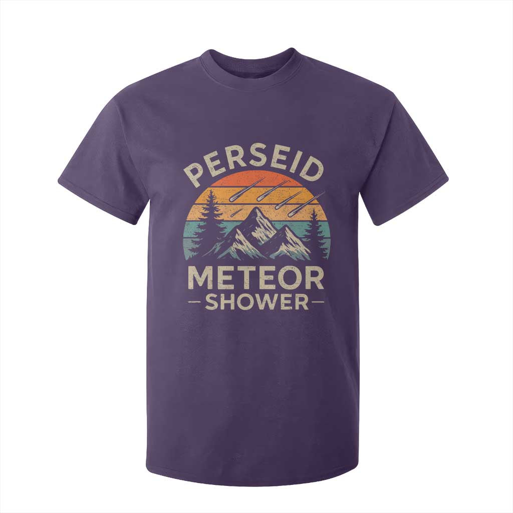 Perseid Meteor Shower T Shirt For Kid Shooting Stars Astronomy Vintage Mountain TS11 Purple Print Your Wear