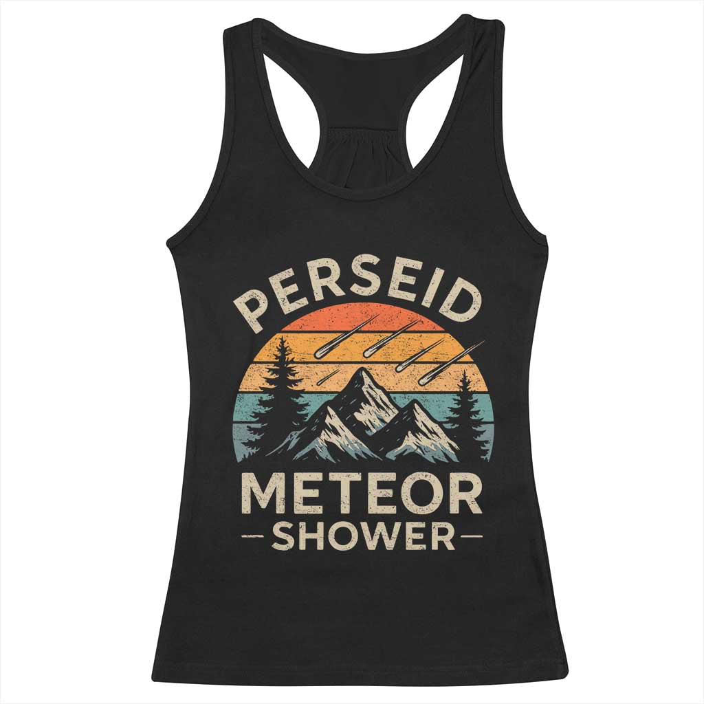 Perseid Meteor Shower Racerback Tank Top Shooting Stars Astronomy Vintage Mountain TS11 Black Print Your Wear