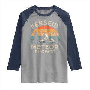 Perseid Meteor Shower Raglan Shirt Shooting Stars Astronomy Vintage Mountain TS11 Sport Gray Navy Print Your Wear