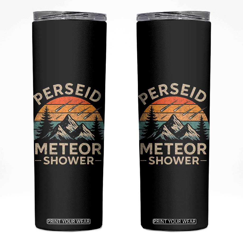 Perseid Meteor Shower Skinny Tumbler Shooting Stars Astronomy Vintage Mountain TS11 Black Print Your Wear