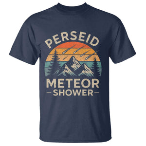 Perseid Meteor Shower T Shirt Shooting Stars Astronomy Vintage Mountain TS11 Navy Print Your Wear