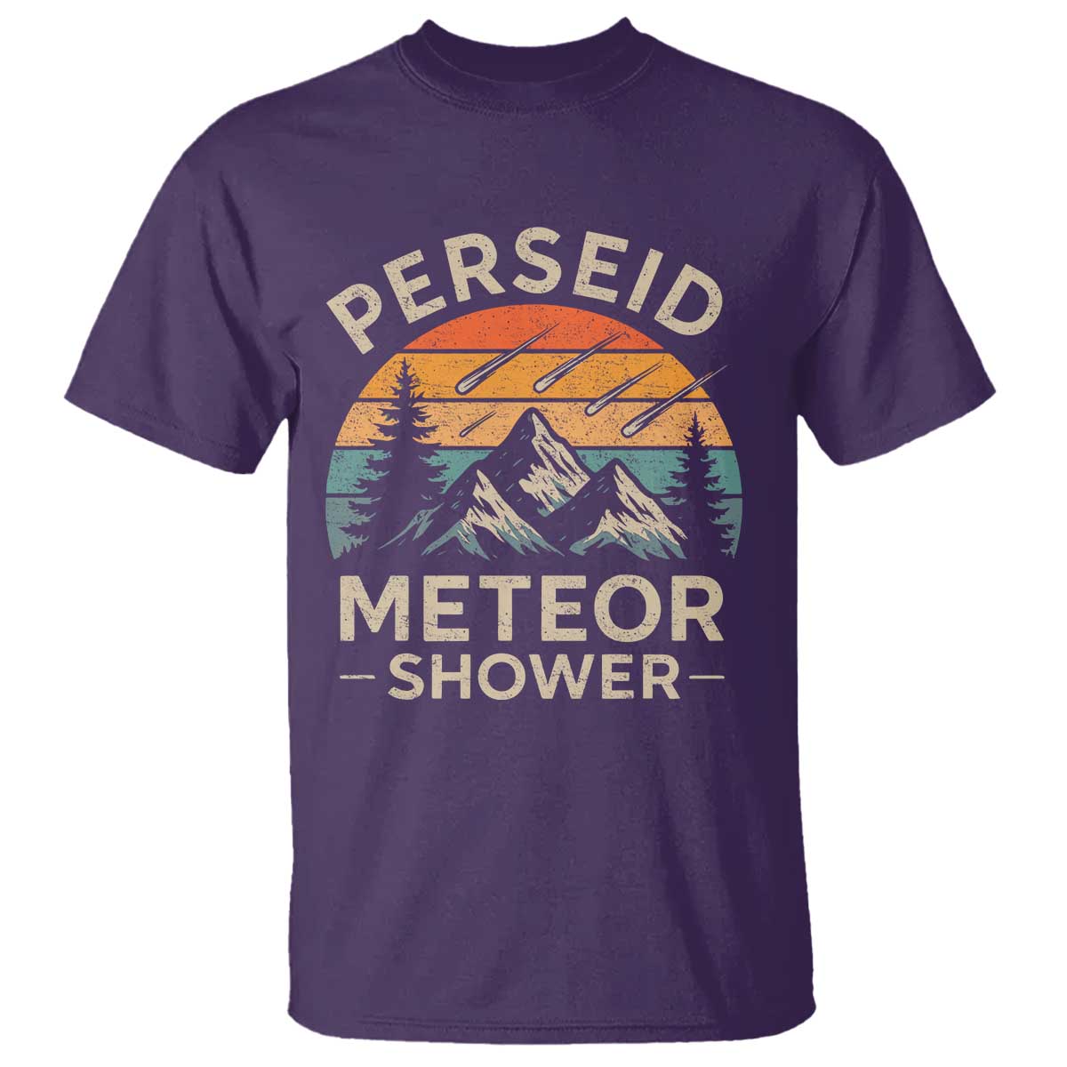 Perseid Meteor Shower T Shirt Shooting Stars Astronomy Vintage Mountain TS11 Purple Print Your Wear