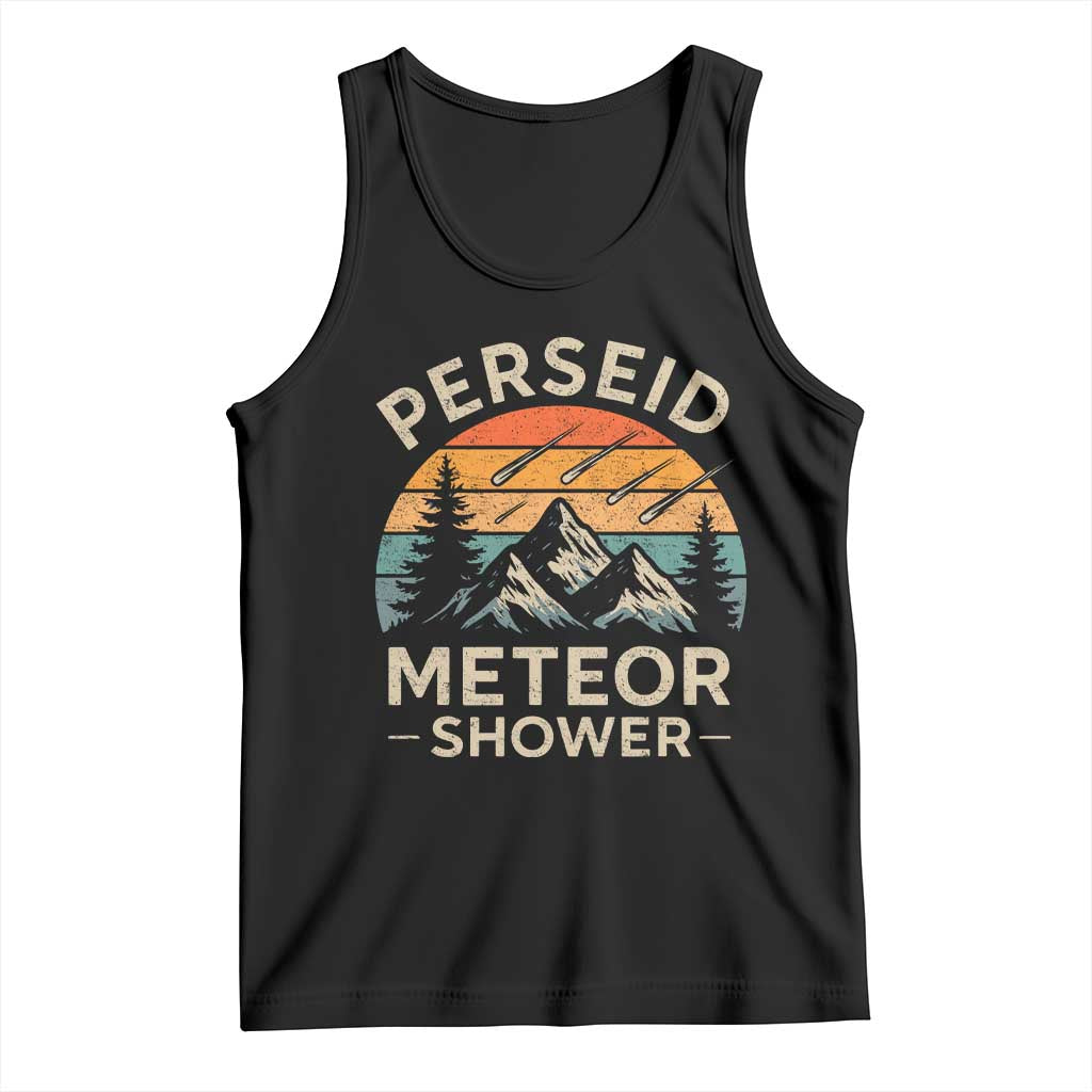 Perseid Meteor Shower Tank Top Shooting Stars Astronomy Vintage Mountain TS11 Black Print Your Wear