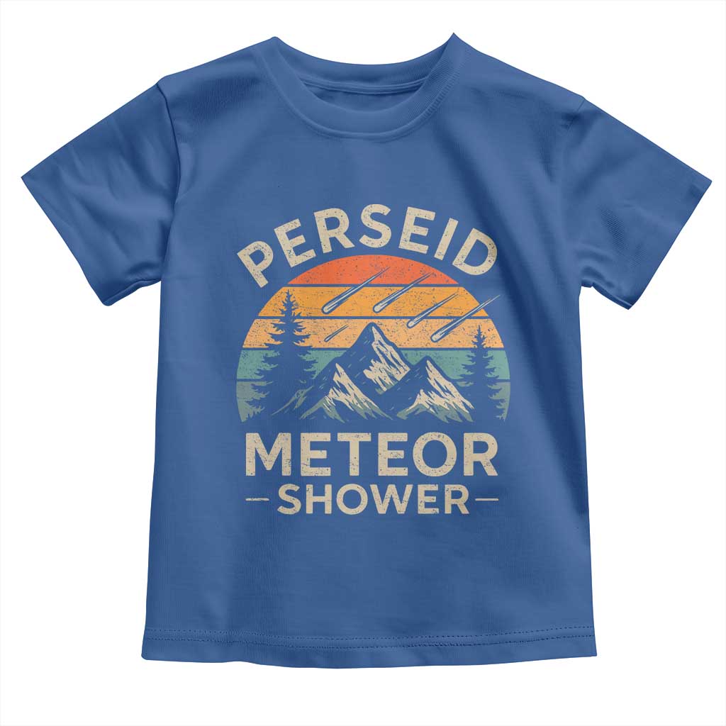 Perseid Meteor Shower Toddler T Shirt Shooting Stars Astronomy Vintage Mountain TS11 Royal Blue Print Your Wear